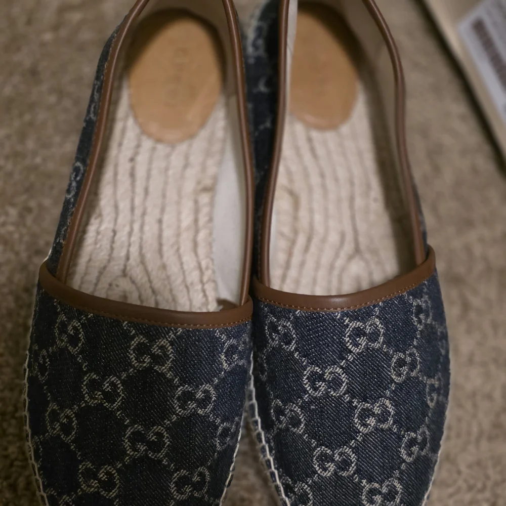 Gucci Blue Monogram Denim Espadrilles
